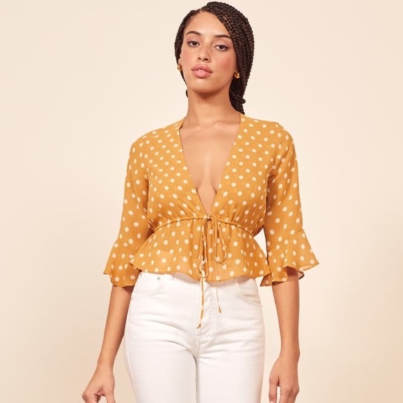 Reformation Tops - Reformation Faith Top in Butterscotch